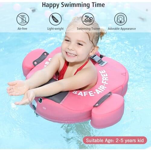 Swimming Ring Non-Inflatable Baby Arm Swim Floater Infant Lying Swimming Ring Pool Trainer for 2-5 Years Kids Summer Toys