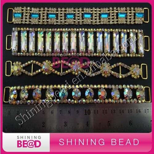 Mix design gold plated AB color rhinestone bikini connector for sale,free shipping,2017 new gold bikini connector