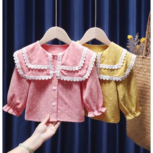 Children Girls Shirts Spring Autumn Kids Baby Newborn Shirt Long Sleeve Tops Dot Pattern Children Clothes Toddler Newborn Blouse
