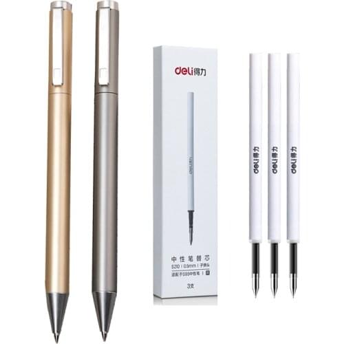 New Sign Pen Deli Metal Pen 9.5mm Signing Pen PREMEC Smooth Refill MiKuni Japan Ink Black Best Gift