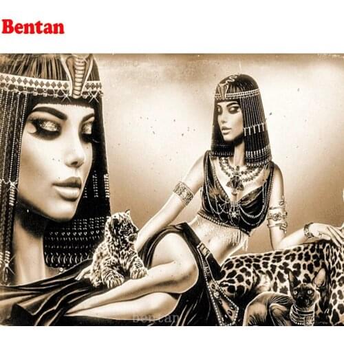 Diy diamond painting Egypt queen leopard classical diamond Embroidery kit diamond mosaic Full Square Round Drill Rhinestone gift