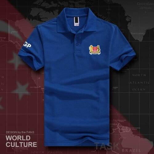 Singapore Singaporean SG Singapura SGP polo shirts men short sleeve white brands printed for country 2018 nation team flag 20