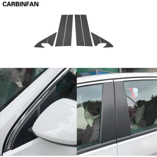 Car Styling Carbon Fiber Window Trim Garnish Pillar Middle Sticker Decoration Film 8pcs/set ForBuick Regal 2017-2021