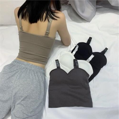 Tank Top Seamless Female Crop Tops Adjusted Basic Womens Tube Top Breathable Comfortable Underwear All Match Camisole