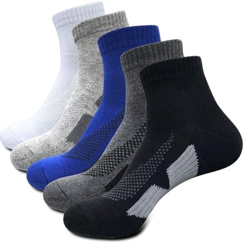Outdoor Sport Running Ankle Socks Men Thick Cotton Breathable Basketball Athletic Fitness Walking Compression Winter Short Socks