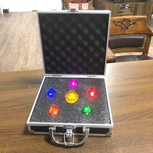 [VIP] Very cool 1:1 Scale Super hero Thanos Infinity Gauntlet Gloves with LED Light Gem in box Cosplay Costume party gift