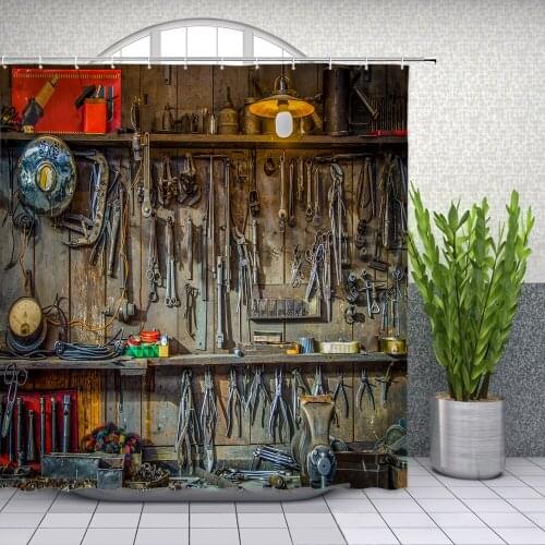 American Old tool parts Shower Curtains Bathroom Curtain Cool Bath Curtain High Quality Waterproof Shower Curtain