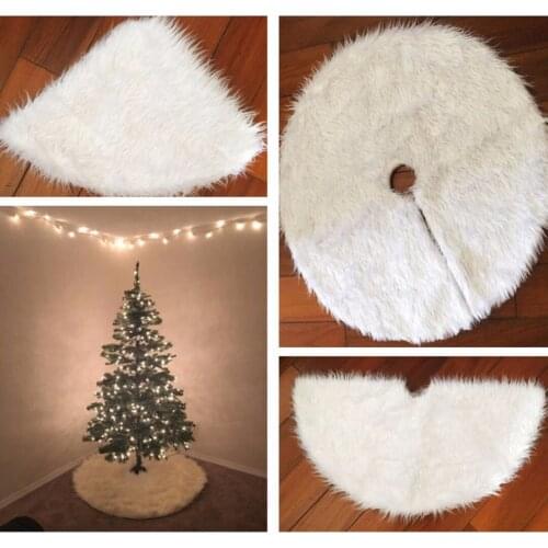 1pc Christmas Tree Skirt Apron Santa Claus Print Ornaments Xmas Party Home Decor