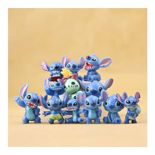 12pcs/set 3cm Stitch Mini Figure Toys Cartoon Cute Stitch Home Car Decoration Dolls Christmas Gift
