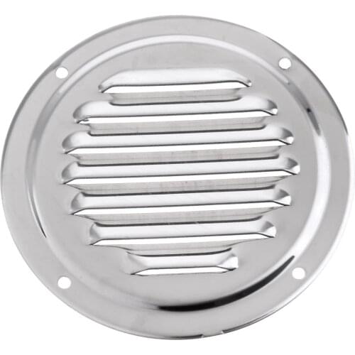 2 Pieces Stainless Steel 4 Inch 100mm Round Air Vent Louvre Ventilation Grill Plate, Boat Yacht Deck Hardware