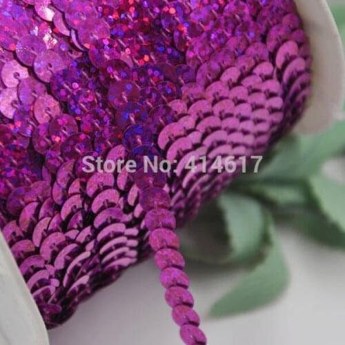 20Y Fushia Beautiful Sequin Ribbon Trim Craft Sewing Trimming New SE032