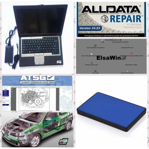 2021 Alldata v10.53+Mit//Chell OD5 2015+ElsaWin+Vivid Workshop+Atsg 26 In 1TB HDD+Laptop D630 Auto Repair Software Alldata