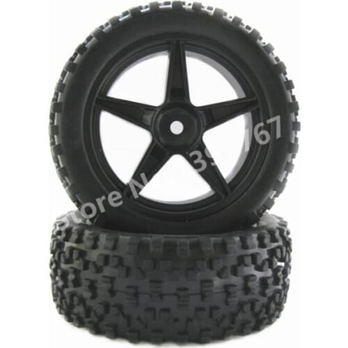 4Pcs/Set RC Buggy Cars Tire 85mm*34mm 85*42mm Front Rear Wheel Rim & Tyre For 1/10 Scale Models RC Car Remote Control Cars Tires