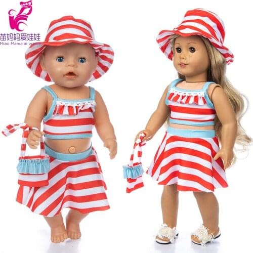40 cm reborn baby doll summer holiday dress set 18-inch og girl doll clothes set