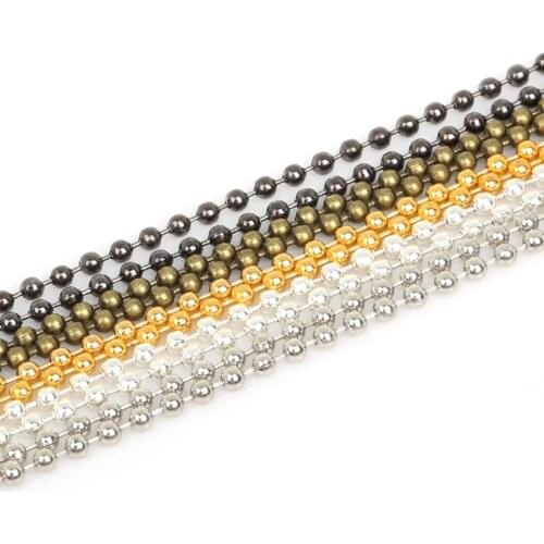 5meter Gold/Bronze/Silver Plated Bulk Fit Bracelet Necklace Metal Link Ball Chains For DIY Jewelry Making Findings