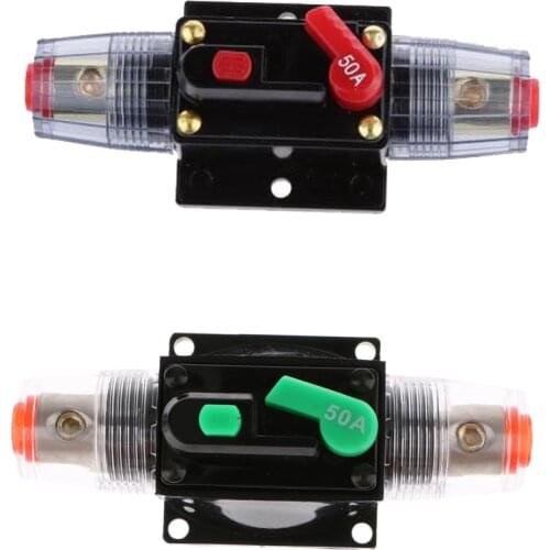 2pcs 50A 12V/24V/32V Automobile Waterproof Circuit Breaker Reset Fuse Holder