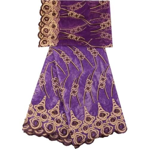 Noble And Generous Purple High Quality 2019 African Bazin Riche Getzner Women Fashion Lace With Embroidery Lace Fabric 1301