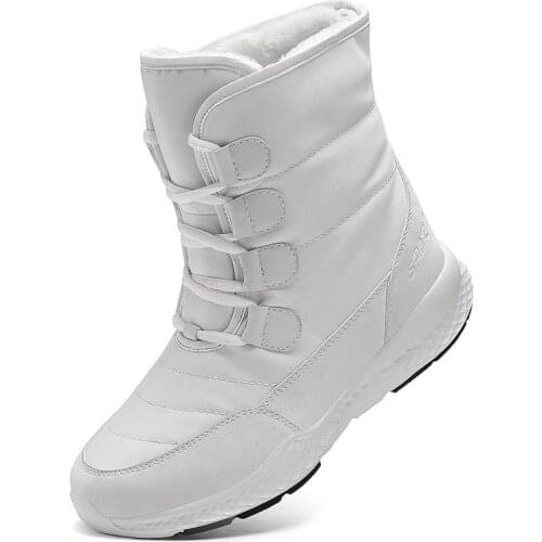 Women Boots Winter White Snow Boot Short Style Water-resistance Upper Non-slip Quality Plush Black Botas Mujer Invierno2021