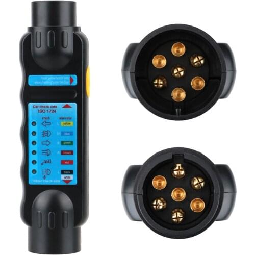 Trailer Tester 12V Plug Socket Diagnostic Tools 7 Pin Car Towing Light Tester Caravan Towing Tow Bar Light Wiring Tester