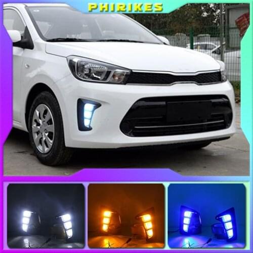 2PCS LED DRL Daytime Running Lights Daylight Fog Lamp Decoration Signal Lamp For KIA PEGAS 2018 2019