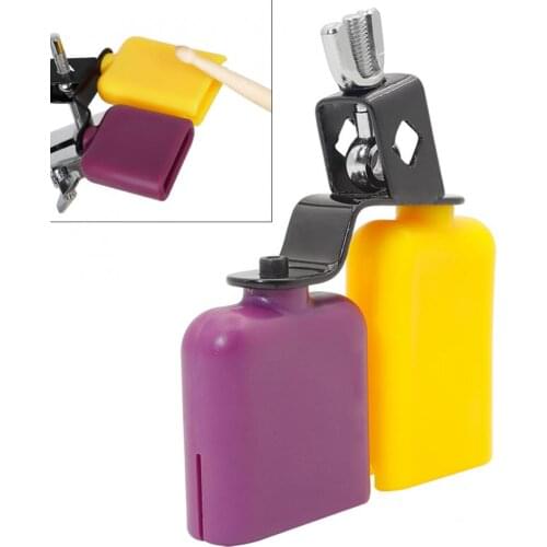 Double Color Square Cow Bell Percussion Drum Blocks Latin Music High and Low Wooden Fish Cow Bell Percussion Instrument