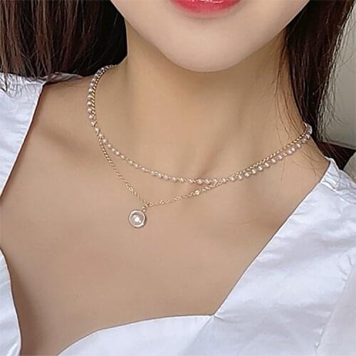 Double layer Chain fashion Choker Cute Romantic Women Necklace Gold Color Short Chain Pendant Collar Necklace Jewelry Gift