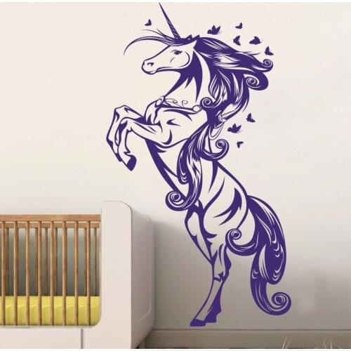 Unicorn Horse Nursery Girls Bedroom Wall Decal Sticker Art Vinyl Wall Stickers For Kids Room Living Room Vinilos Paredes D708