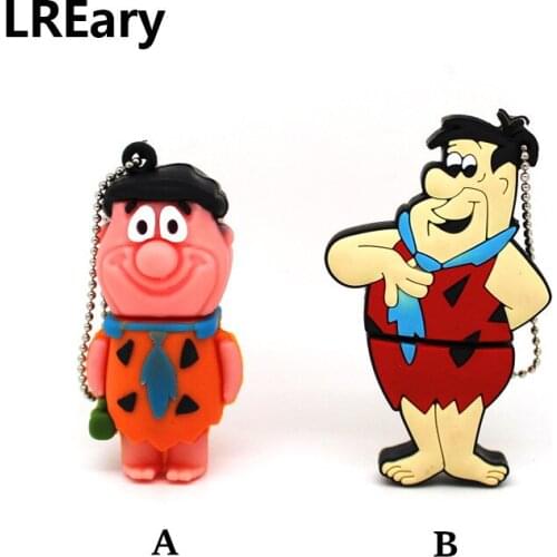 Cartoon Croods Primitive Man Model 128GB USB Flash Drive 32GB 64GB Pendrive 16GB Memories Stick 8GB Savage Pen Drive 4GB Cle