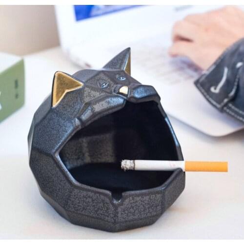 Creative cartoon cat ashtray anti fly ash car home living room large capacity ceramic ashtray boyfriend gift home decoration