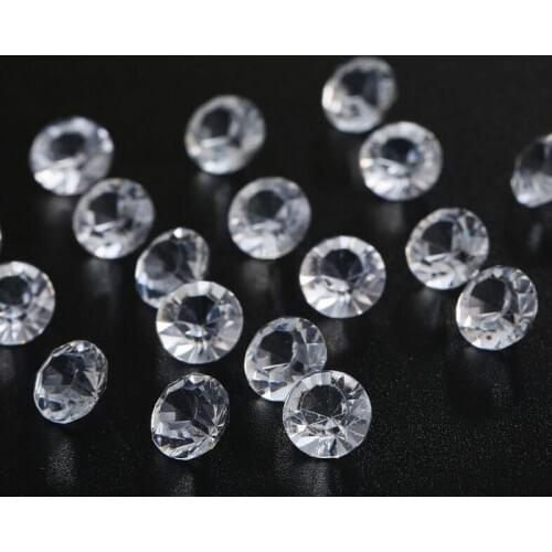 10mm confetti Crystals Scatter Acrylic Diamonds beads for Gift Craft Birthday Wedding Party baby shower table favor Decor DIY Wh