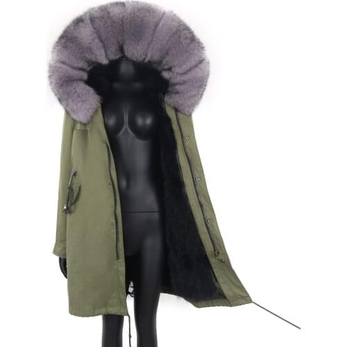 2021 New Winter Jacket Women Real Fox Fur Coat 7XL Waterproof Parkas Natural Raccoon Fox Fur Collar Fashion Luxury Streetwear