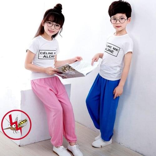 Summer new childrens pants childrens boys' cotton silk mosquito pants