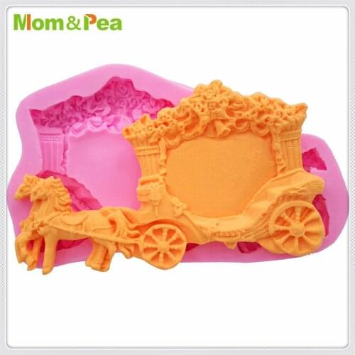 Mom&Pea MPA1857 Horse Carrige Mold Sugar Paste 3D Fondant Cake Decoration