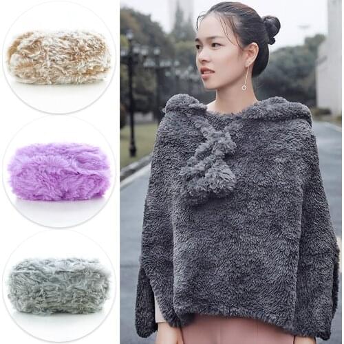 Fashion Faux Fur Yarn Fluffy Fur Velvet Yarn DIY Knitting Scarf Coat Gloves Super Soft Woven Baby Yarn Imitation Mink Feather