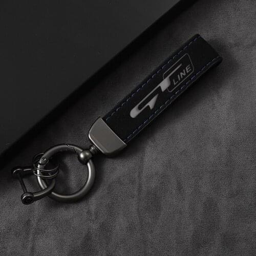 Fashion High Quality Leather Keychain Key Rings with car logo For rio gt line 3 4 5 sportage 2020 gt line ceed Car Accessories