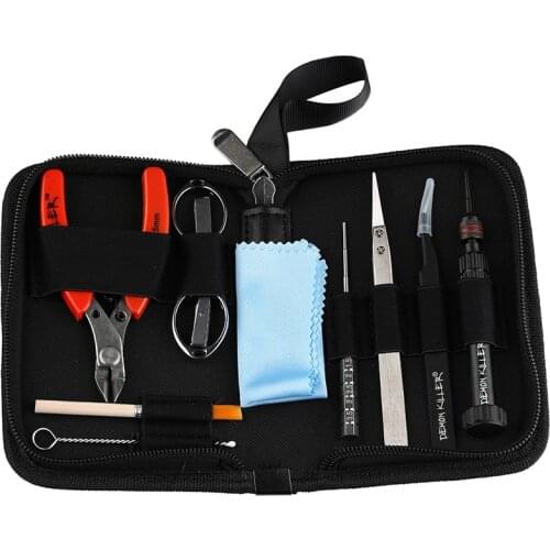 Demon Killer Tool Combination Kit with Ceramic tweezer Scissors Pliers Screwdrivers for Heating Wire DIY RDA RTA Accessory Bag
