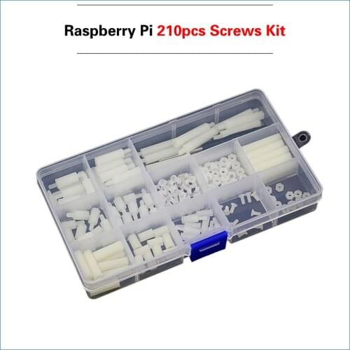 Raspberry Pi 4 Model B/3B 210 pcs Screws Kit M2 M3 Nylon Plastic Screws and Nuts + Screwdriver+ Storage Box Case for Arduino