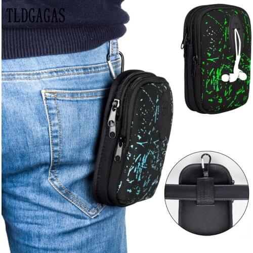 2019 new Canvas Men Belt Bag Mobile Phone Pockets Women Waist Pack Travel Belt Wallets Coins Purse Cigarette pack Headset bag T2