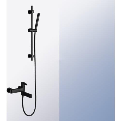 Top Quality Brass fashion Bathroom shower faucet set Black Two function copper shower Complete set Foldable Movable Wall Mounted