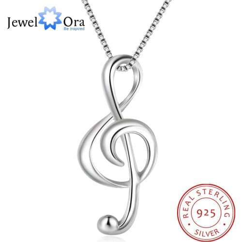 925 Sterling Silver Musical Note Necklaces & Pendants Elegant Pendant Necklace Women Gifts for Girlfriend (JewelOra NE100355)