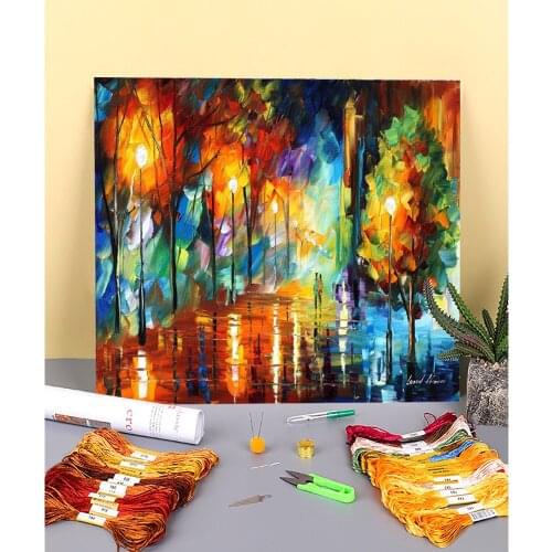 Flow Energy Printed Canvas 11CT Cross-Stitch Complete Kit Embroidery DMC Threads Handicraft Handiwork Hobby Handmade Gift