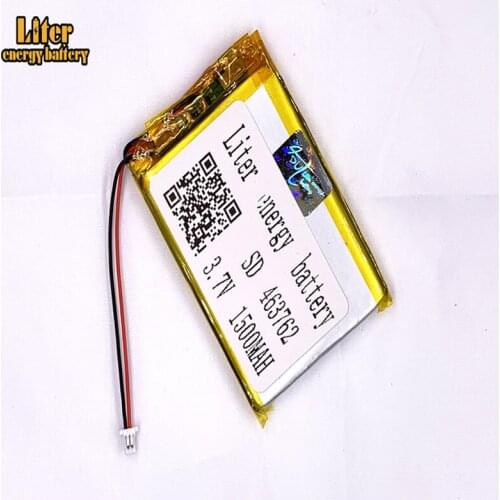 Plug 1.0-2P 463762 1500mah 3.7V li-ion battery for MP3 MP4 MP5 small toys e-books GPS PDA rechargeable li po battery