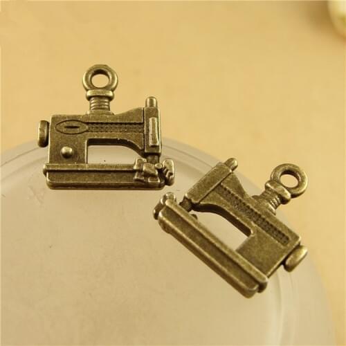 RONGQING 15*15MM 100pcs/lot Sewing Machine Pendants Charms DIY Jewelry Pendant
