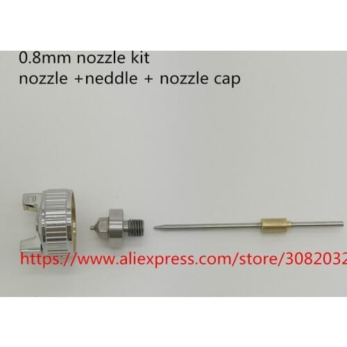 Retail H-2000 HLVP 0.8/1.0MM Needle Nozzle Pneumatic Spray GunH-2000 Spray Gun Nozzle Kit Set H-2000 nozzle kit