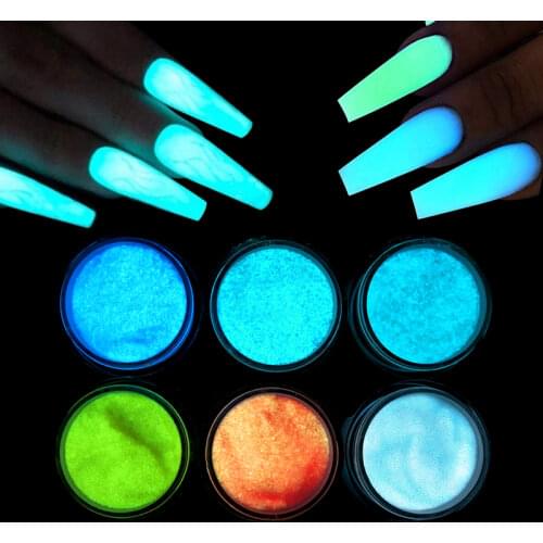 10ML Glow In Dark Acrylic Powder Manicure Accessories Luminous Dipping Pigment Crystal Powders For Nail Extension Nail Supplies