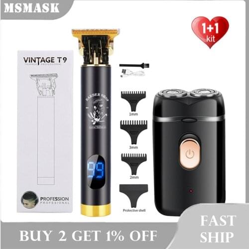 Hair Trimmer+Razor Shaver Professional Electric Clipper Mower Barber Rechargeable Hair Cutter Beard Shaving Machine for Men
