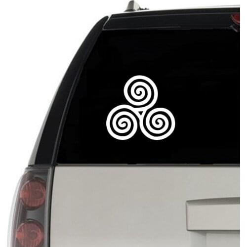Triple Spiral Vinyl CAR DECAL Triskele Pagan Wiccan New Age Celtic Art Vinyl Sticker Car Window / Bumper Decor