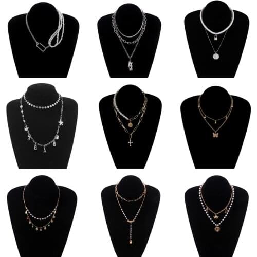 Hip Hop Butterfly Pendant Necklace For Women Gothic Style Punk Chains Choker Necklace Fashion Statement Key Lock Name Necklace