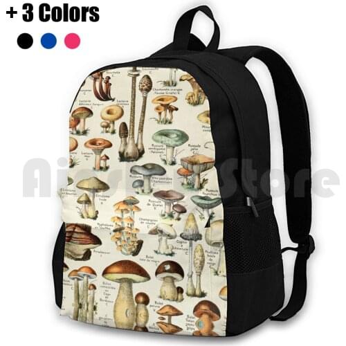 Champignon I Vintage French Mushroom Chart By Adolphe Millot Outdoor Hiking Backpack Riding Climbing Sports Bag Mushrooms