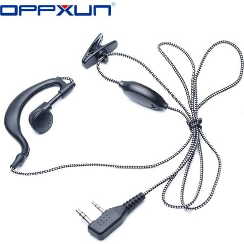 OPPXUN 2PIN High Quality Walkie Talkie Earpiece Headset K Plug Headphone with Clip Mic for Baofeng Two Way Ham Cb Radio Security